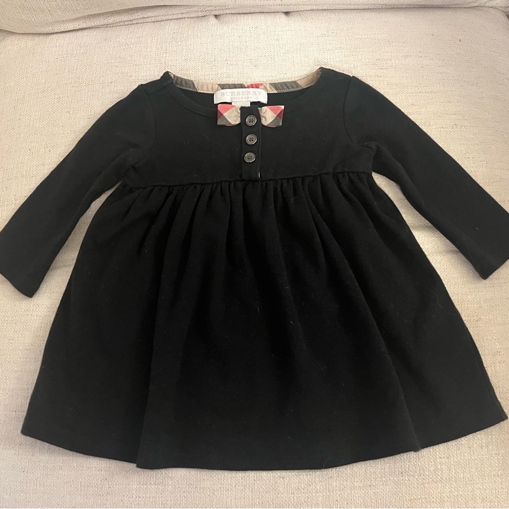 Burberry Black Kids Dress with Check Detail